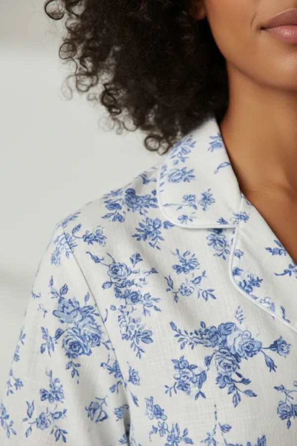 Pamuklu Kısa Kollu Tişört Pantolon Takım Beyaz