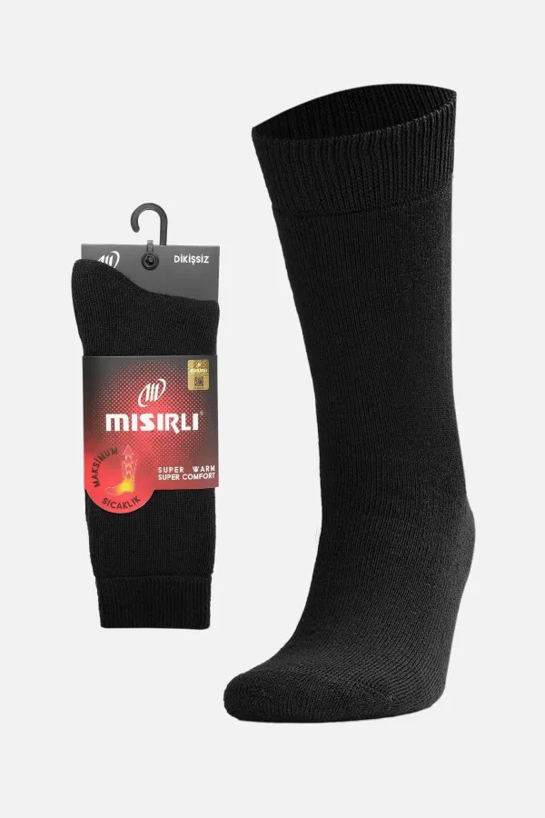 Chaussettes thermiques unisexes égyptiennes noires à une seule prise