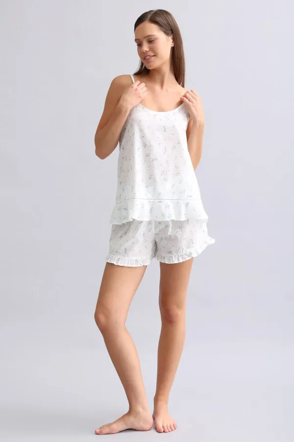 Mısırlı Kadın Vual Mini Şort Beyaz