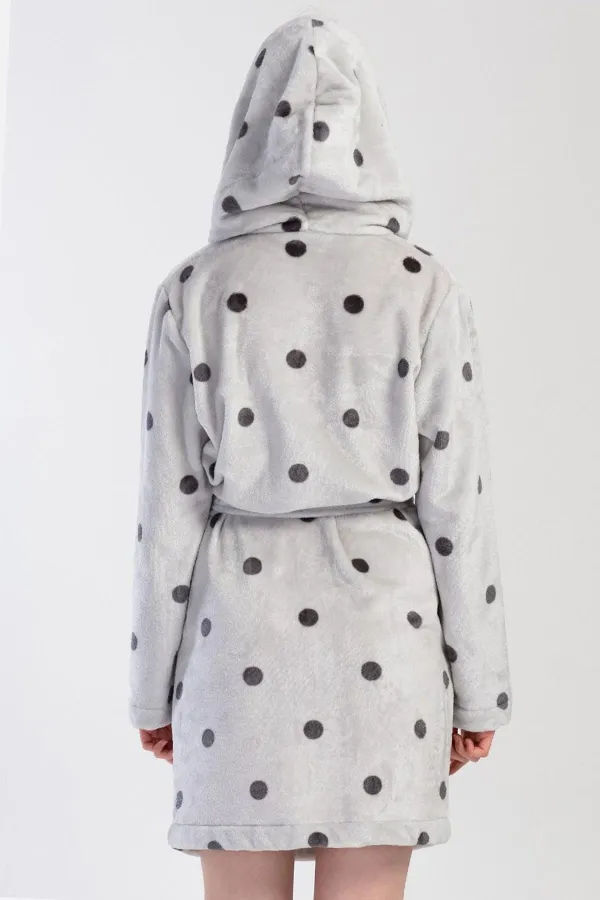 Mısırlı Women's Welsoft Long-Sleeved Robe, Grey