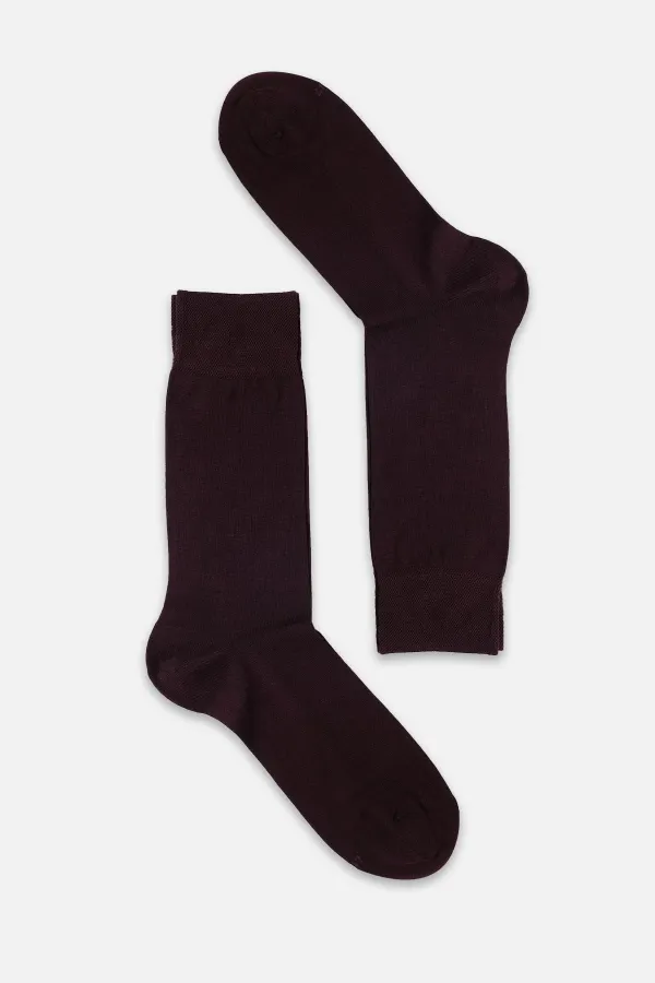 Mısırlı Men's Mercerized Single Summer Ankle Socks Burgundy