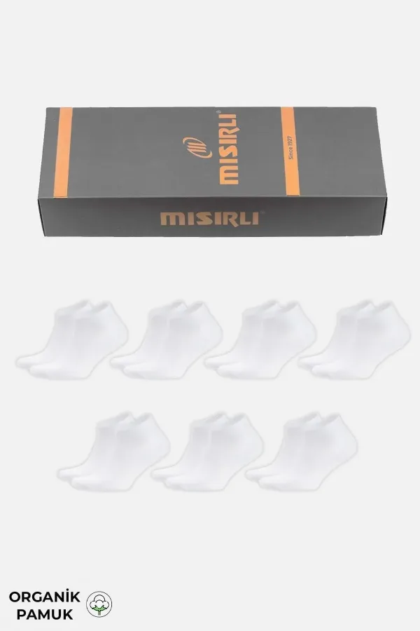 Coffret de 7 paires de chaussettes blanches en coton biologique pour femme