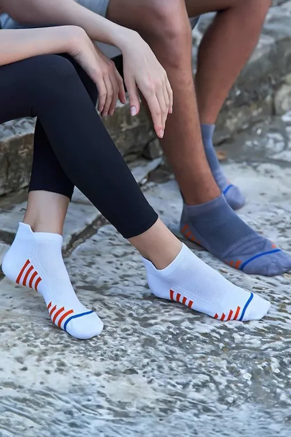 Mısırlı Unisex BAMBU HIGH PERFORMANCE Atletik 6 Çift Patik Çorap Çok Renkli