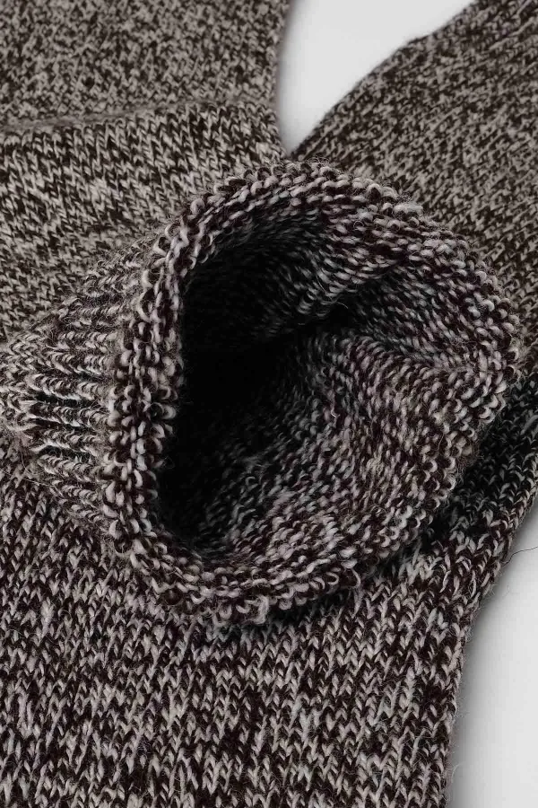 Mısırlı Erkek Norweger Merino Yünü Kışlık Tekli Soket Bot Çorabı Kahverengi