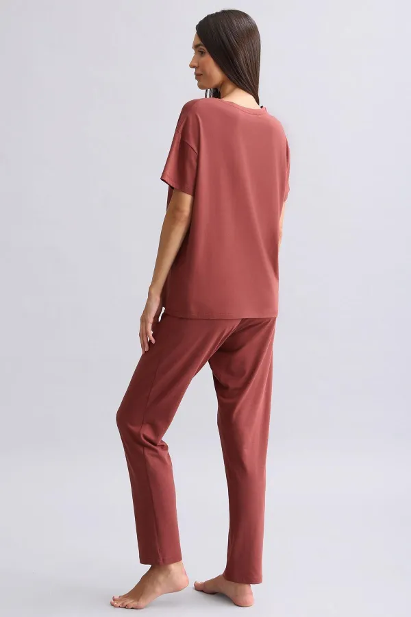 Mısırlı Kadın Bambu Tişört Bordo