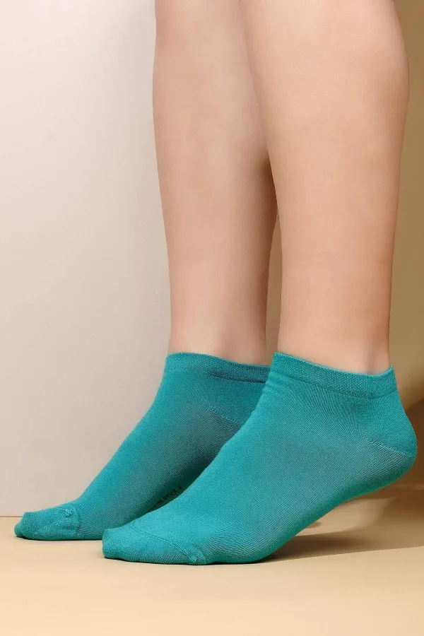 Mısırlı Kadın Bambu Tekli Yazlık Patik Çorap Mavi