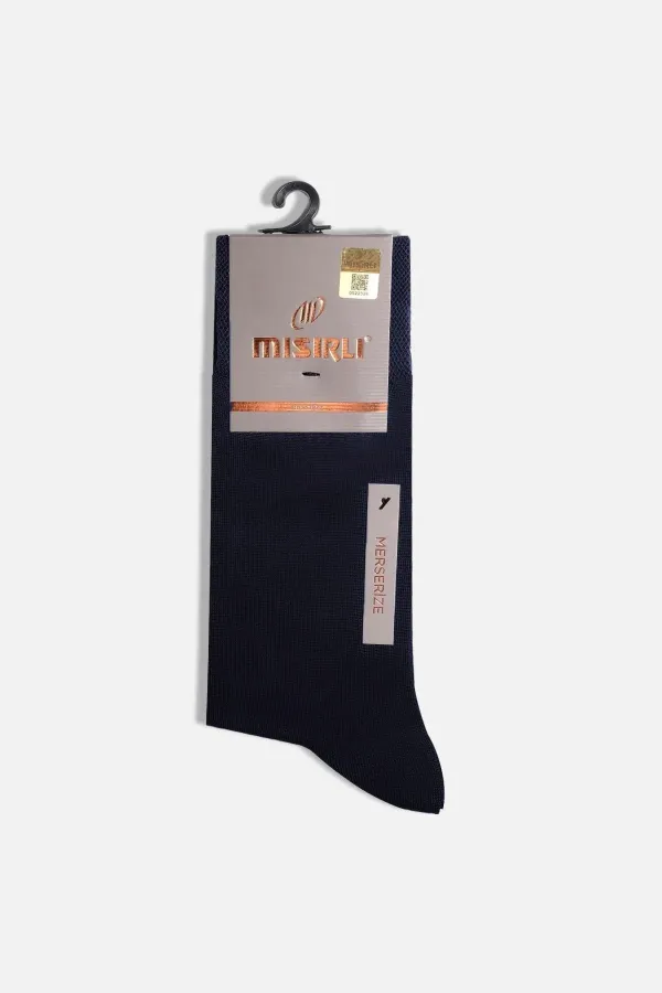 Mısırlı Men's Mercerized Single Super Thin Sock Navy Blue