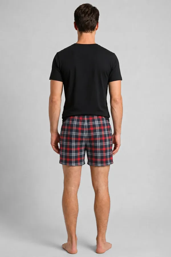 Pyjama court à carreaux orange pour homme, style égyptien