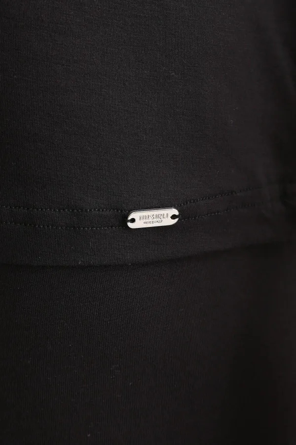 Mısırlı ORGANIC Pamuklu ZEUS LUXURY Regular Fit Bisiklet Yaka Fanila / T-Shirt Siyah