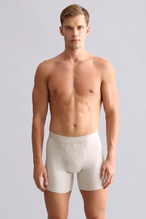 Mısırlı Modal By TENCEL SPARTACUS PLUS PERFORMANCE Long Boxer Toprak Bej