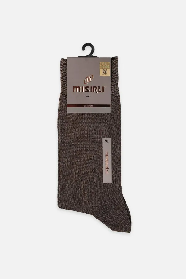 Mısırlı Erkek Merserize Tekli Yazlık Soket Çorap Kahverengi