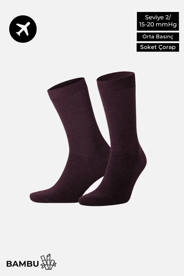 Egyptian Unisex Bamboo Flight and Pilot Socks with Special Tightening Technology, Purple
