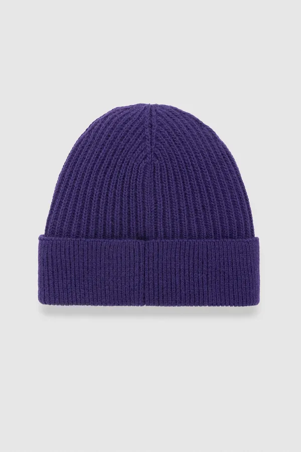 Ensemble écharpe et bonnet unisexe en laine égyptienne - Roseluis violet