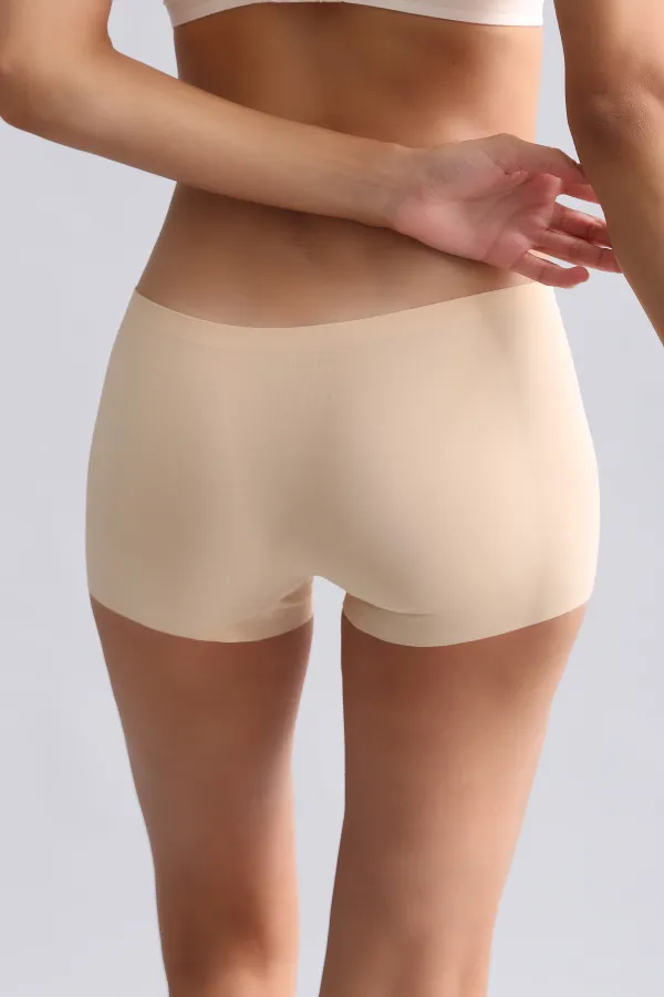 Mısırlı Lazer Kesim Yüksek Bel Görünmez Şort Külot Ten