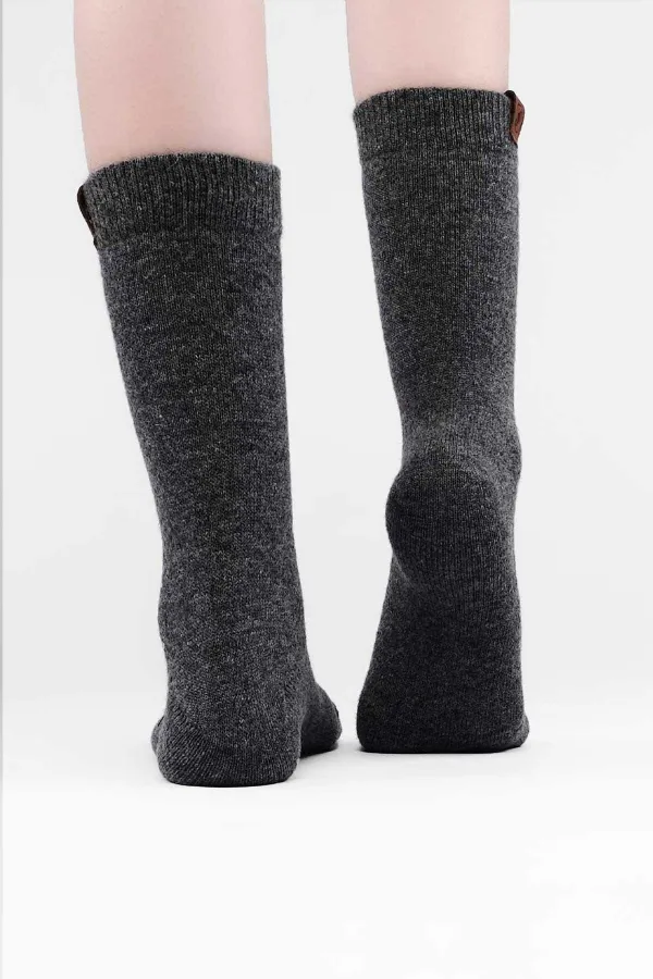 Mısırlı Kadın Kuzu Yünü Tekli Soket Çorap Füme