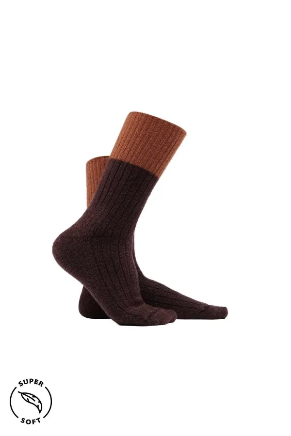 Mısırlı Kadın Soft Peluş Termal 6 Çift Kutulu Soket Çorap Çok Renkli