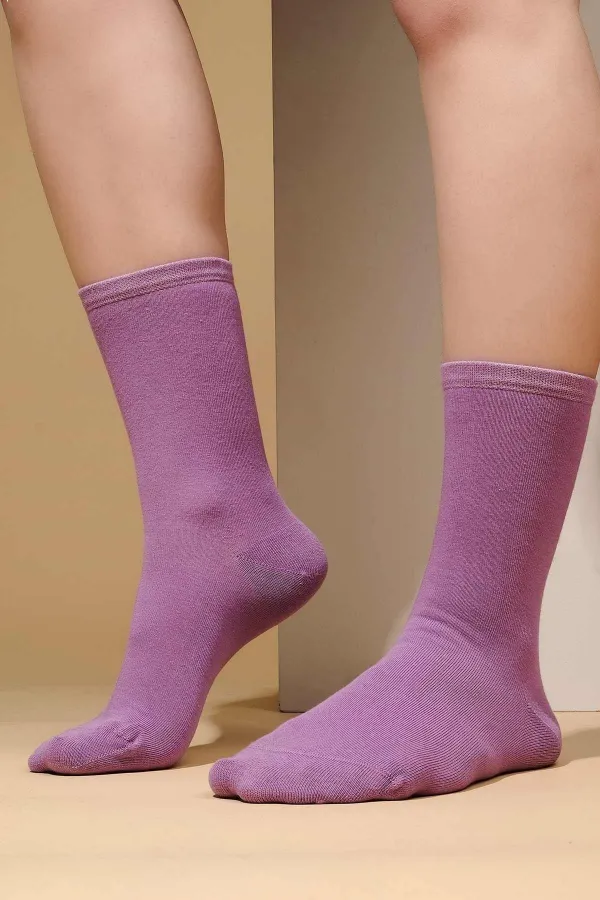 Chaussettes simples en coton biologique pour femmes égyptiennes, bleues