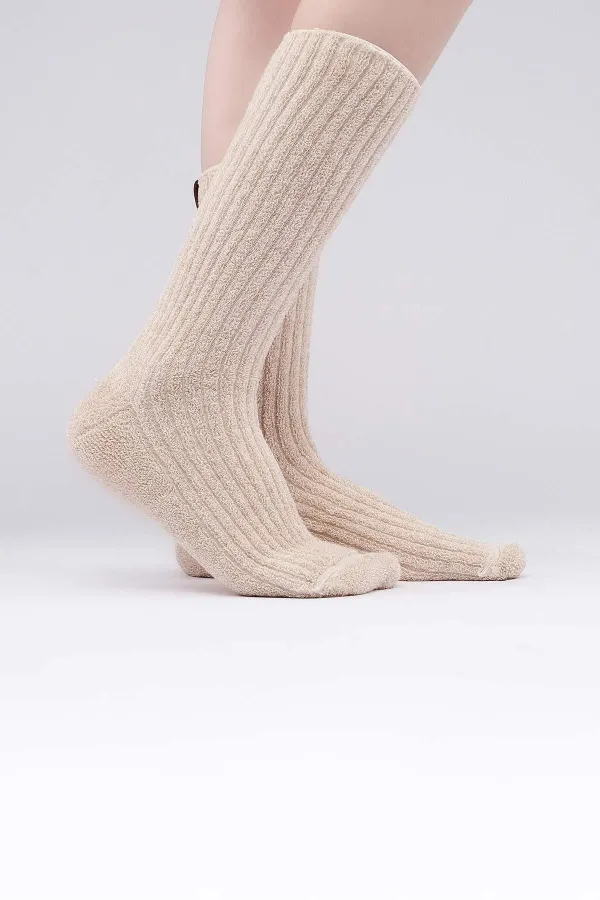Mısırlı Women's Cotton Terry Single Sock Brown