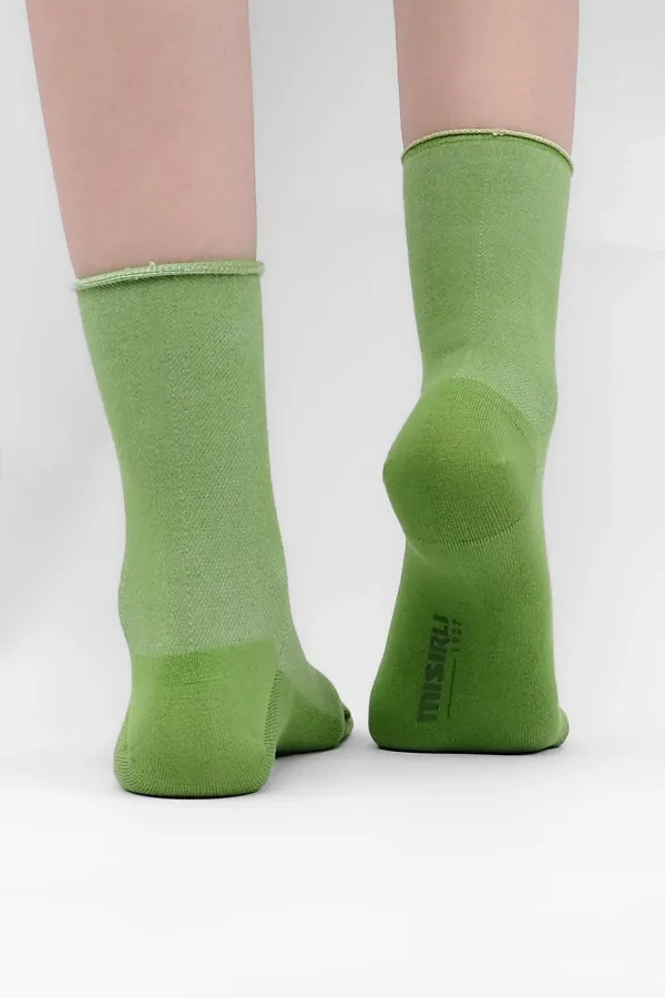 Mısırlı Kadın Bambu Tekli Diabetiker Lastiksiz Soket Çorap Yeşil