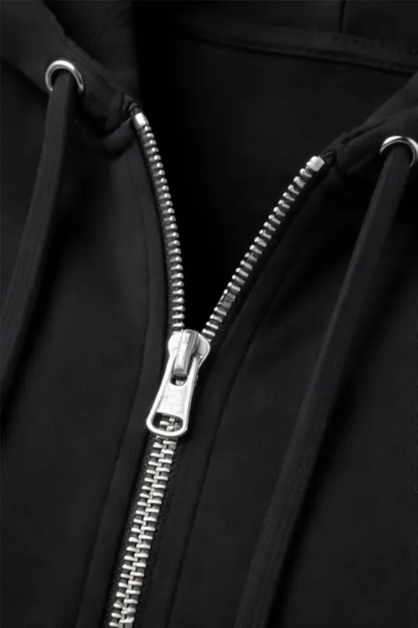 Mısırlı Women's Modal Zip-Up Crop Sweatshirt Athracite