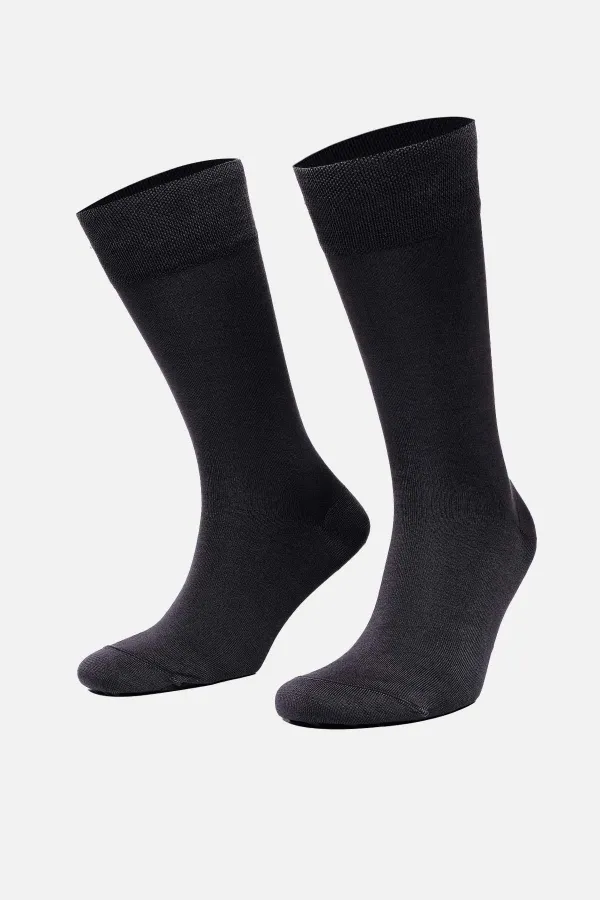 Mısırlı Erkek Merserize Tekli Uzun Çorap Antrasit