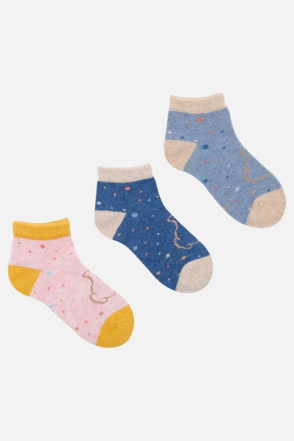 Chaussettes-chaussons bébé unisexes en coton égyptien, 3 paires, multicolores