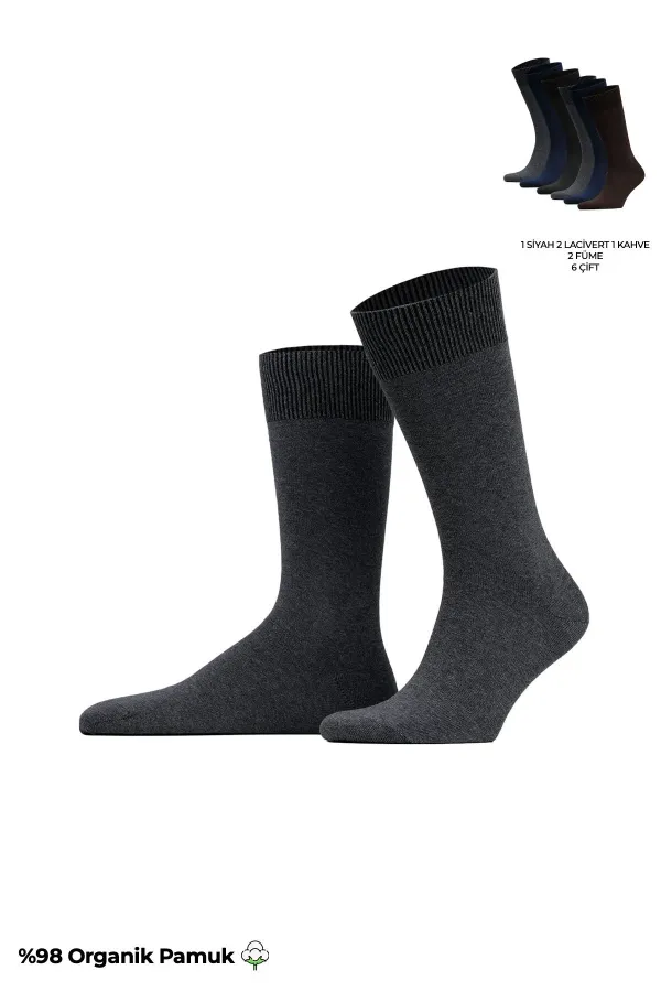 Chaussettes fines en coton uni pour homme, lot de 6 paires, multicolores