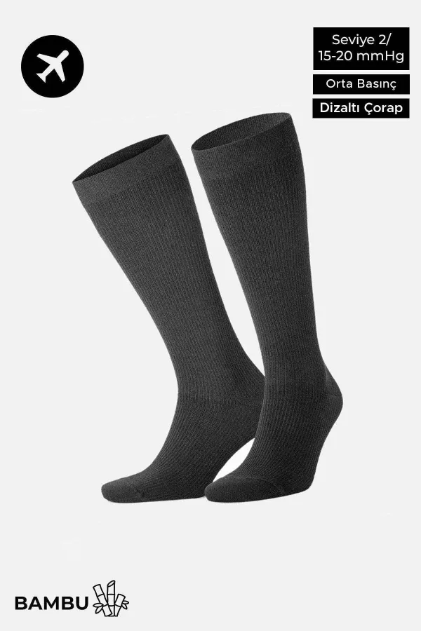 Unisex Bamboo Flight and Pilot Knee-High Socks with Special Strengthening Technology, Anthracite Unisex Bamboo Flight and Pilot Knee-High Socks with Special Strengthening Technology, Anthracite