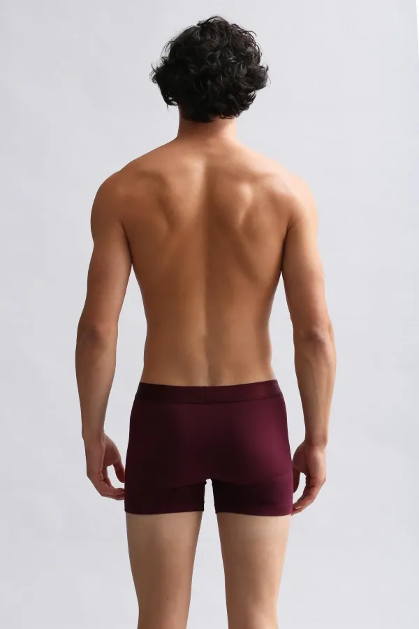 Mısırlı Modal By TENCEL Compact Cotton Classic Boxer Shorts, Burgundy