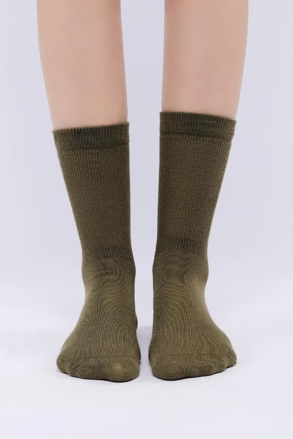 Mısırlı Kadın Modal Tekli Soket Çorap Haki
