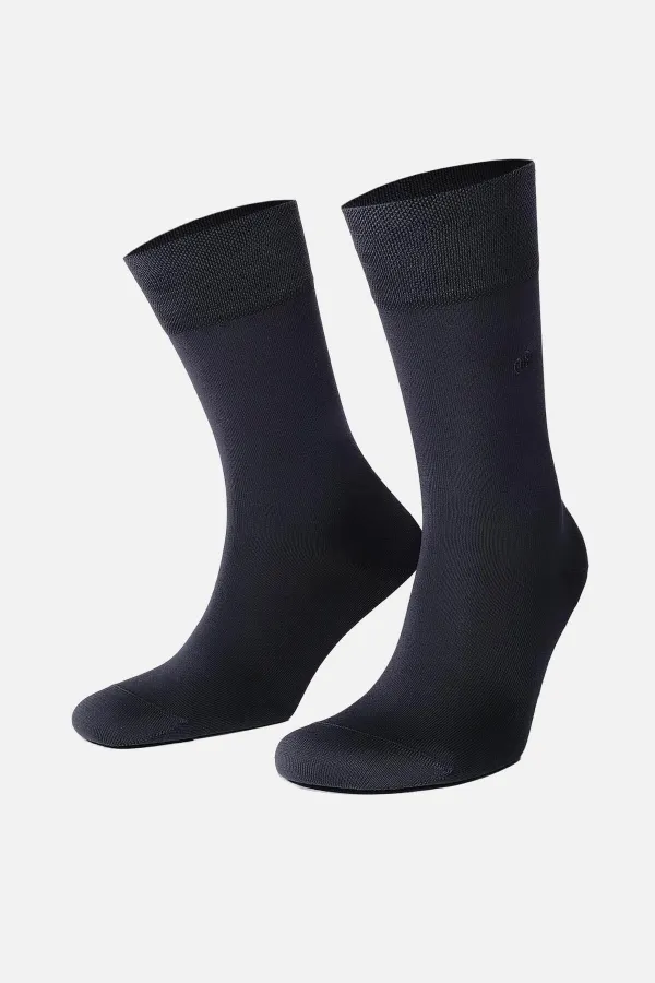 Mısırlı Erkek Merserize Tekli Nakışlı Süper İnce Soket Çorap Füme