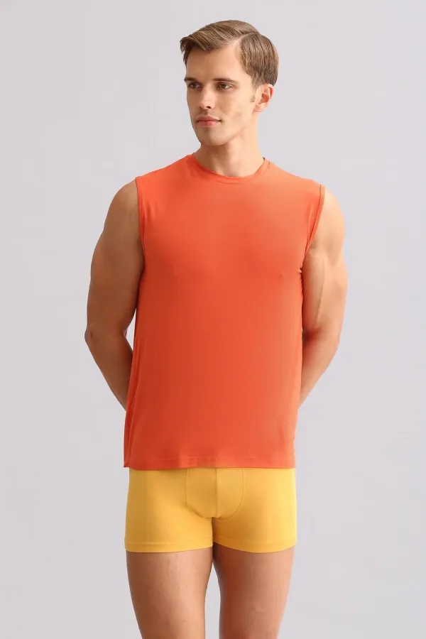 Mısırlı ORGANIC Pamuklu ZEUS LUXURY Regular Fit Bisiklet Yaka Sporcu Atlet / T-Shirt Pas Kırmızı