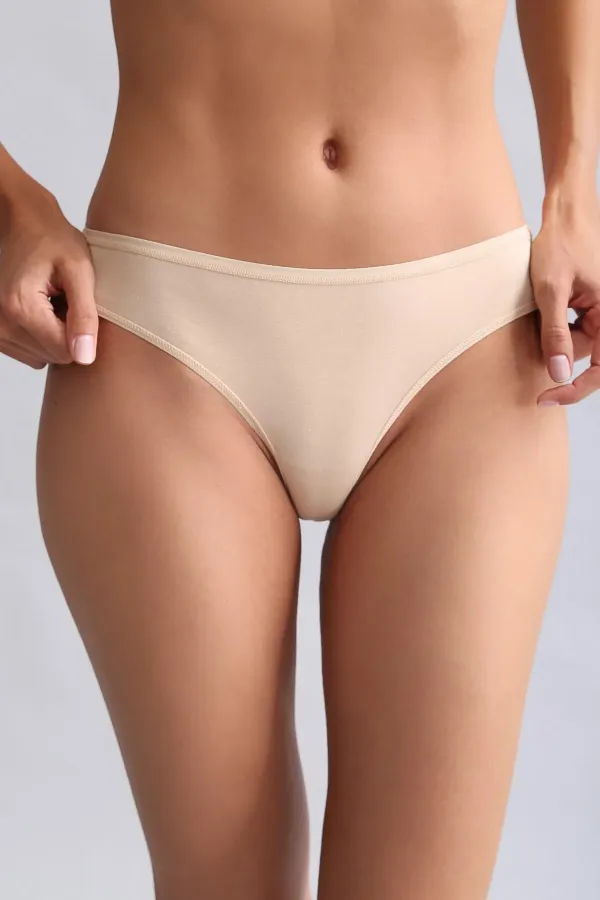 Mısırlı Modal By TENCEL HERA Brief İnce Lastikli 3'Lü Slip Külot Ten