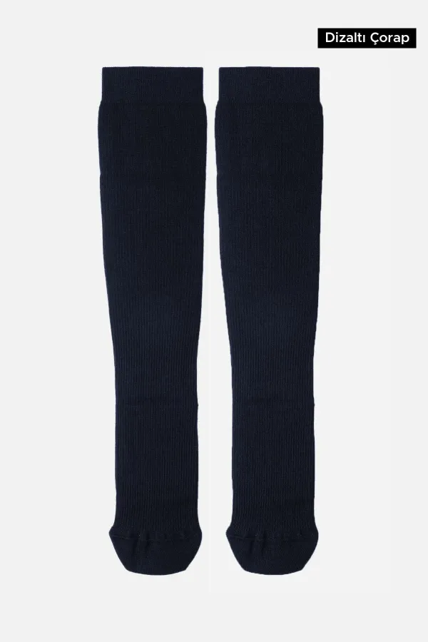 Unisex Bamboo Flight and Pilot Knee-High Socks with Special Strengthening Technology, Navy Blue