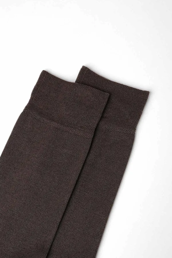 Mısırlı Erkek Merserize Tekli Yazlık Soket Çorap Kahverengi