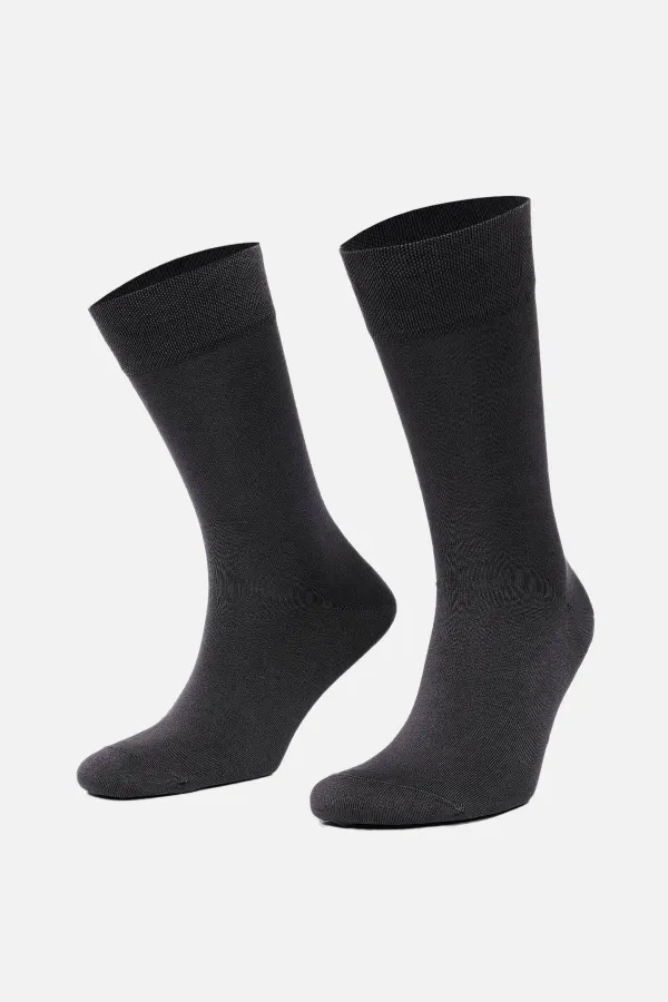 Mısırlı Men's Mercerized Single Summer Ankle Socks, Smoke Grey