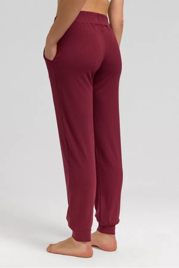 Mısırlı Kadın Kaşkorse Jogger Pantolon Bordo