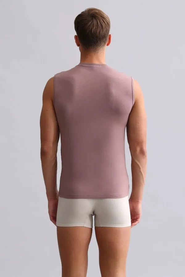 Mısırlı Modal By TENCEL HERCULES Slim Fit V Yaka Sporcu Atlet / T-Shirt Lavender