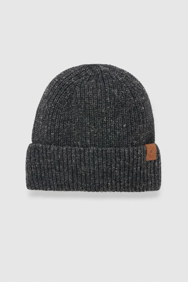 Ensemble bonnet et gants unisexe en laine - Milda Black