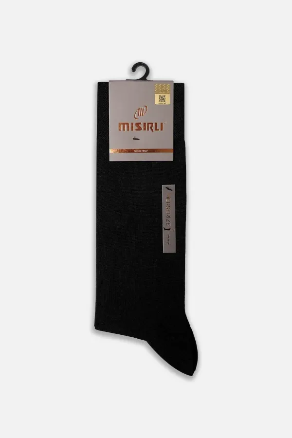 Mısırlı Erkek Merserize Tekli Uzun Çorap Siyah