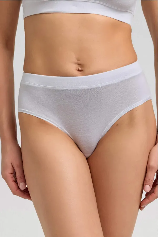 Mısırlı Modal By TENCEL HERA Brief Gizli Lastikli 3'Lü Slip Külot Beyaz