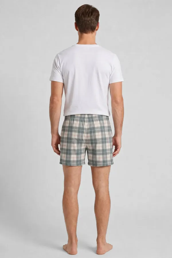 Pyjama court à carreaux pour homme, couleur pétrole, style égyptien Pyjama court à carreaux pour homme, couleur pétrole, style égyptien