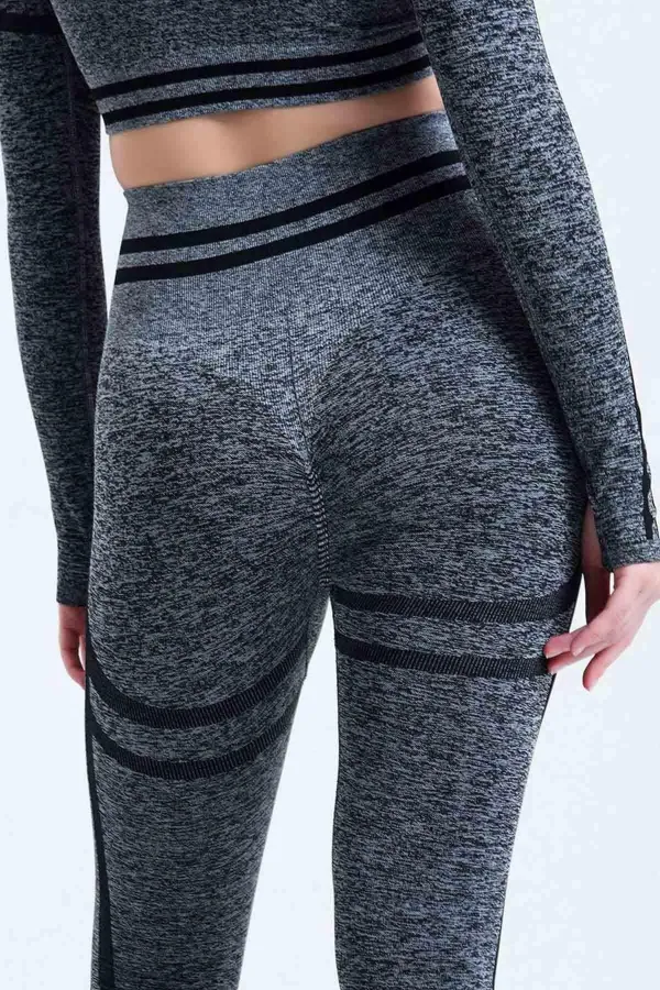 Mısırlı Women's Hip Shaping Circle Crop Leggings Set Grey
