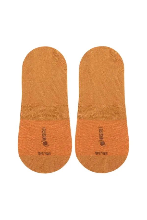 Mısırlı Kadın Bambu Tekli Yazlık Babet Çorap Hardal
