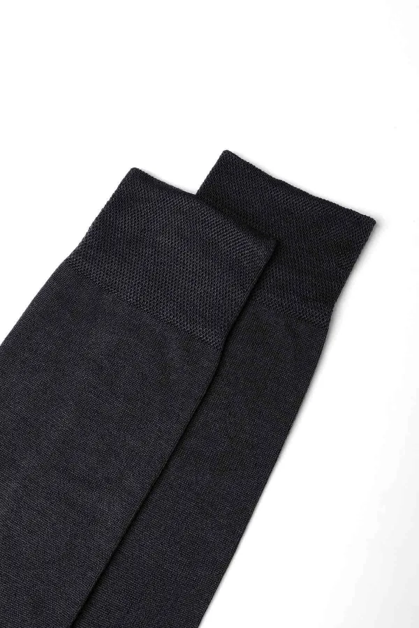 Mısırlı Erkek Merserize Tekli Uzun Çorap Antrasit