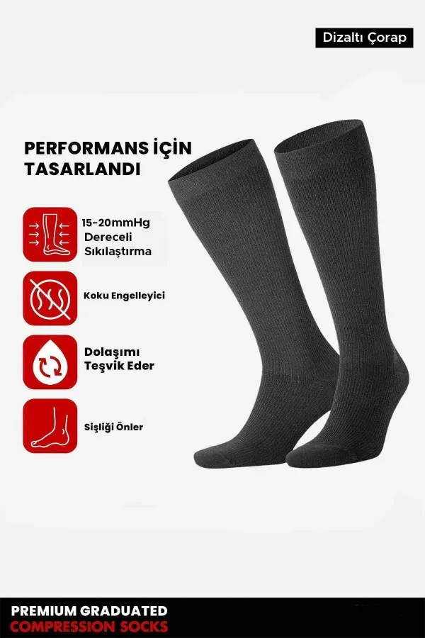 Unisex Bamboo Flight and Pilot Knee-High Socks with Special Strengthening Technology, Anthracite Unisex Bamboo Flight and Pilot Knee-High Socks with Special Strengthening Technology, Anthracite