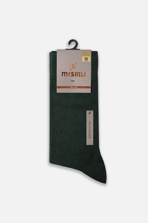 Mısırlı Men's Mercerized Single Super Thin Sock Green