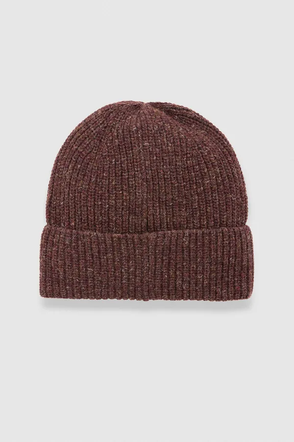 Ensemble bonnet et gants en laine unisexe - Brun clair