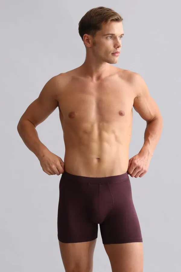 Mısırlı BAMBOO ZEUS Regular Fit Long Boxer Shorts Purple