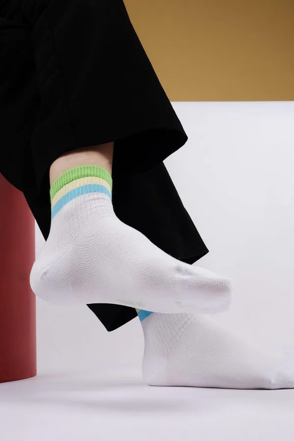 Chaussettes courtes d'été blanches en coton biologique pour femmes égyptiennes